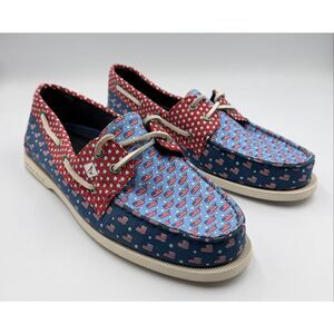 Sperry x Vineyard Vines Boat Shoes Size USA 9 USA Flag Whale Patriotic Preppy